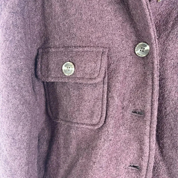 JOIE Wool Blend Button‎ Front Boxy Dark Purple Cardigan Jacket Women's Size XL - Picture 4 of 8
